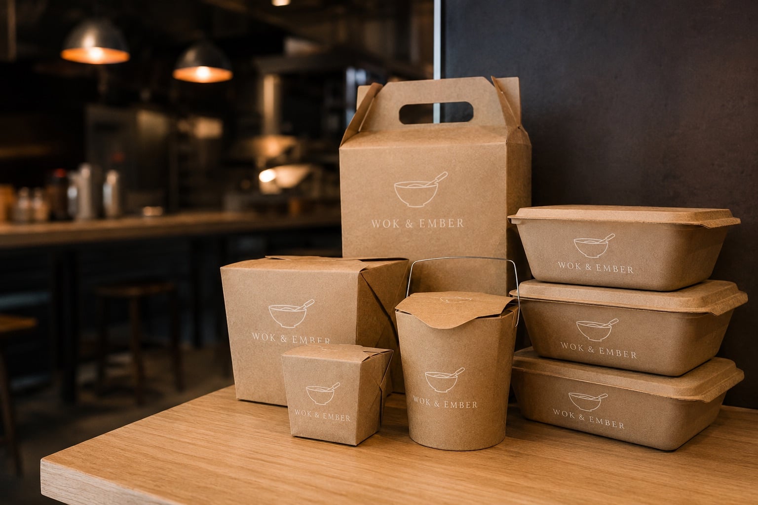 Custom printed takeout boxes with logo