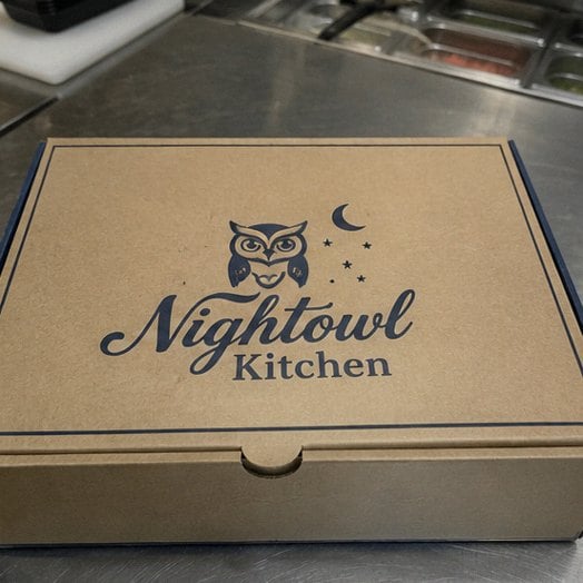 Takeout boxes with logo — customer photo